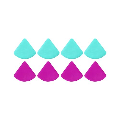 Freeman Mother Puffer Powder Puff 8 Count Set, Makeup Puffs For Pressed or Loose Powder, Velvet Material, Cloud Skin, Triangle Powder Puffs With Finger Band For Setting & Baking, Vegan & Cruelty-Free