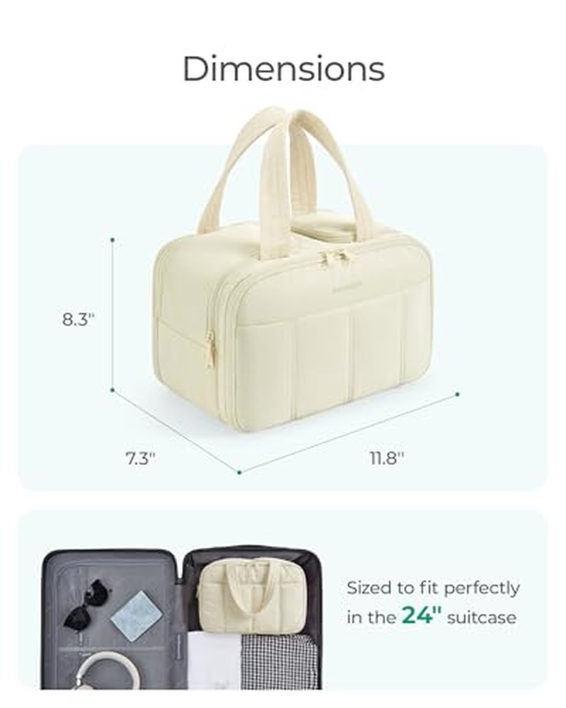 BAGSMART Travel Toiletry Bag - Large Cosmetic Organizer for Women