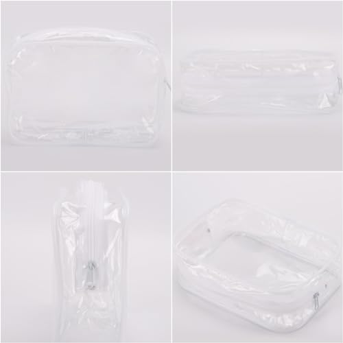 Clear Cosmetic Bags 10 Pack Makeup Travel Organizer 7.5"