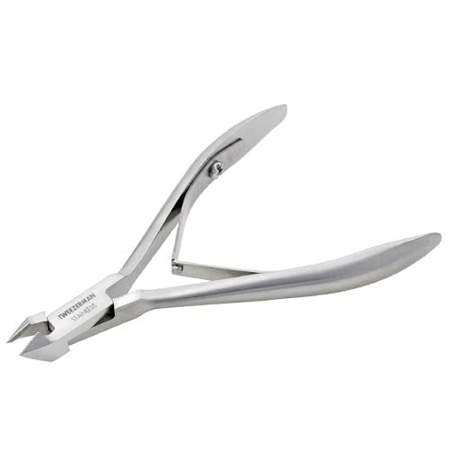 Tweezerman Rockhard Cuticle Nipper - 1/2 Jaw Stainless Steel Precision Trimmer