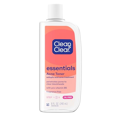 Clean & Clear Essentials Oil-Free Acne Toner with 2% Salicylic Acid, 8 fl. oz