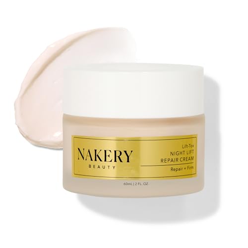 Nakery Lift-Tox Night Cream for Women - Overnight Anti Wrinkle Face Cream for Firmer & Smoother Complexion - Hydrating Night Cream for Women with Crepey Skin - Rich Night Face Cream for Mature Skin