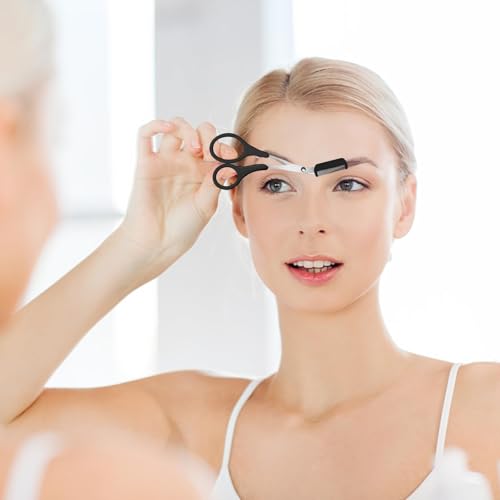 Professional Eyebrow Trimmer Scissors with Comb - Non-Slip Grip for Men & Women