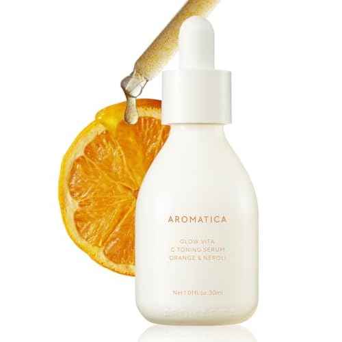 AROMATICA Glow Vita C Toning Serum Orange & Neroli - Orange Vitamin C Serum for Face with Hyaluronic Acid for Sensitive Skin (30ml/1.01 fl. oz)