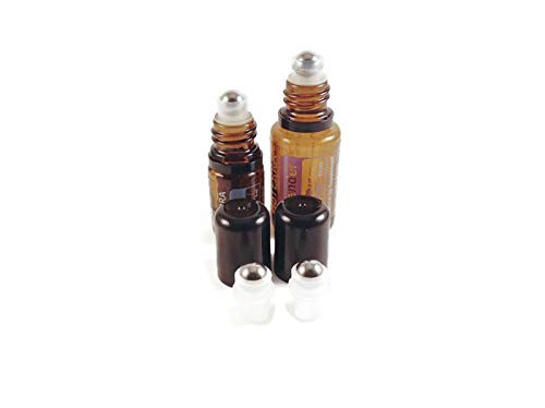 Stainless Steel Roller Tops for Essential Oil Bottles - 8 Pack