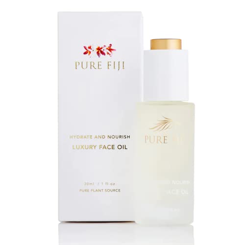 PURE FIJI Hydrate & Nourish Luxury Face Oil Face Moisturizer for Women, Skin Brightening Serum - Anti Aging, Reduce Wrinkles & Dark Spots, Coconut Oil For Face Organic, 1 Fl.Oz