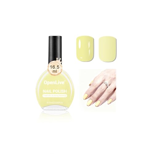 OpenLive 16.5ml Lemon Yellow Nail Polish - Quick Dry, Long Lasting