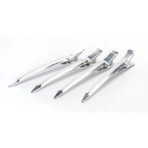 Diane Duck Bill Hair Clips, Silver, 24-pack