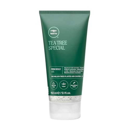 Tea Tree Firm Hold Gel, Hair Gel, Maximum Hold, High-Shine Finish, For All Hair Types