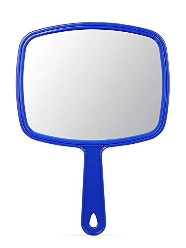 OMIRO Hand Mirror with Handle - 9.3" Blue American Flag Design, Compact Travel Mirror