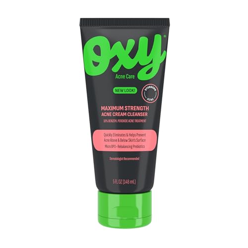 Oxy Maximum Strength Acne Face Wash with 10% Benzoyl Peroxide & Prebiotics