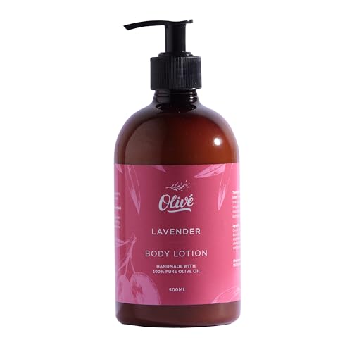 100% Pure Olive Oil Body Lotion with Lavender Scent ? Made with Natural Ingredients | Gentle Hydration & Nourishing Care for Soft, Smooth, Healthy-Looking Skin | 500ml Pump Bottle