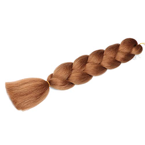 Original Jumbo Braids Hair Extension can shrink in hot water professional at box braids 3pcs Pure Brown Color 24inch 100g/pc For Twist Box Braiding Hair (30#)