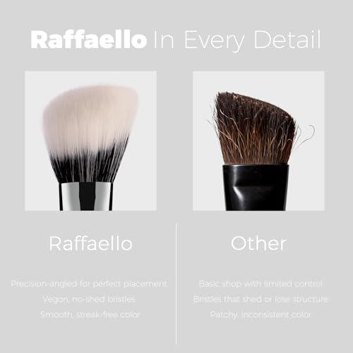 Raffaello Angled Contour & Blush Makeup Brush - Soft Synthetic Face Brush for Liquid, Cream & Powder Products