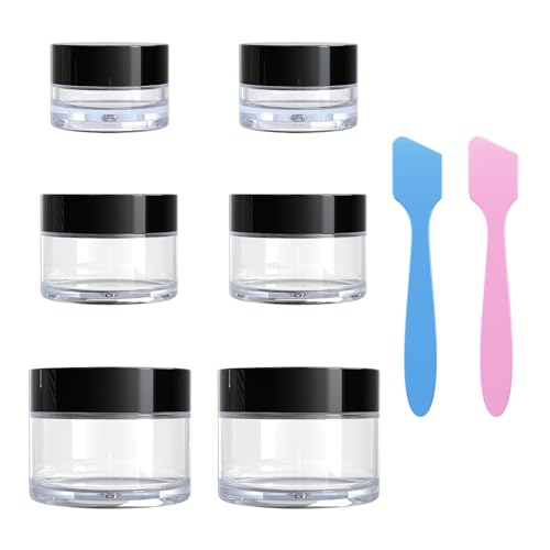 VEAIDE Travel Size Containers for Toiletries - 6 Pack Jars with Spatulas
