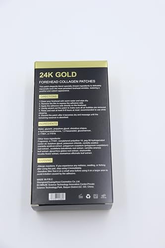 OAKSII 24K Gold Forehead Wrinkle Patches, 12PCS Collagen Anti Wrinkle Patches, Face Wrinkle Patches with Aloe Hyaluronic Acid for Forehead Wrinkles