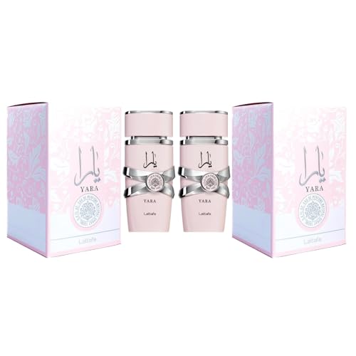 Lattafa Yara Women Eau de Parfum Spray 3.4 oz (Pack of 2) Vanilla