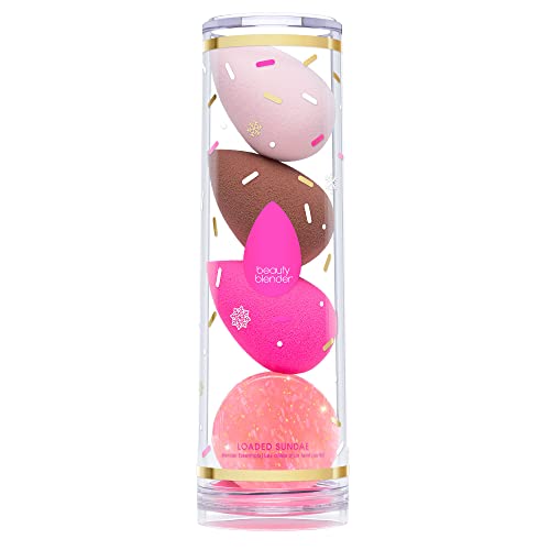 Beautyblender¢ç | Loaded Sundae Blender Essentials - 3 Makeup Sponges for Blending Foundations, Powders & Creams, Cleanser Removes Makeup & Grime on Sponge, Cleansing Scrub Mat, Vegan & Cruelty-Free