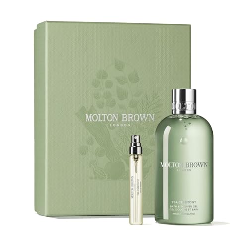 Molton Brown Tea Ceremony Gift Set - Eau de Parfum 0.25 fl. oz. Body Wash 10 fl. oz. Luxury Scented Bath & Shower Gel Fragrence Gift Set for Women, Mothers Day