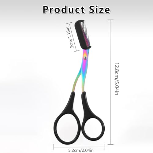 2-in-1 Eyebrow Trimmer Scissor with Comb | Stainless Steel