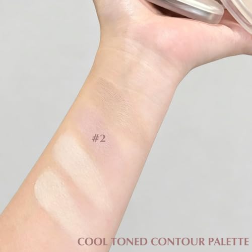 Cool Toned Contour Palette for Fair Olive Skin with Brush