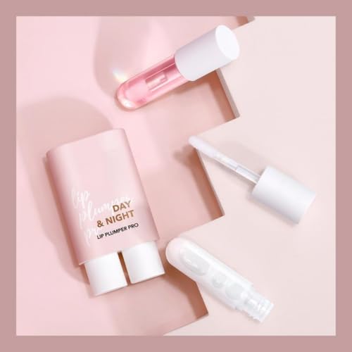 2PCS Lip Plumper Set, Day and Night Use, Lip Moisturizing, Lip Care,No Chapped, Lip Enhancer for Fuller, Hydrating, Lip Gloss