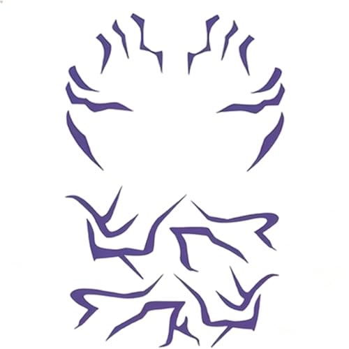 Purple Temporary Tattoos | 3-Sheet Waterproof Cosplay Set