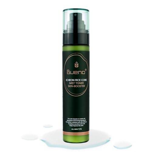 Bueno Icheon Rice Core Mist Toner, 3.55 fl.oz | Spray Toner with Icheon Rice Amino Acids for Soothing & Hydration | 100% Vegan Formula, Korean Skin Care