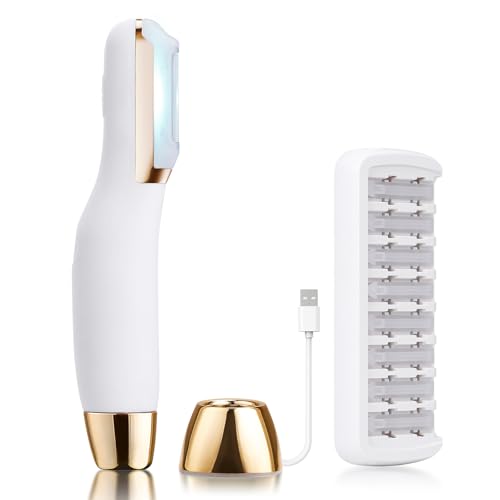 Sonic Dermaplaning Tool - Electric Facial Hair Remover with 8 Blades