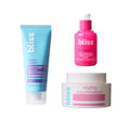 Bliss Facial Trio ? Micro Magic Skin-Refining Face Scrub (Packaging May Vary), Mighty Marshmallow Brightening Mask & Glow and Hydrate Serum - Exfoliating and Hydrating Skincare Routine