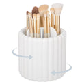 Rotating Makeup Brush Holder Organizer 7 Slots White