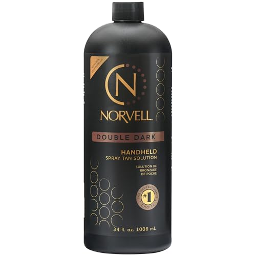 Norvell Premium Spray Tan Solution Double Dark 34 fl oz ? Professional Sunless Tanning Formula for Deep Rich Bronze, Streak-Free, Fast-Drying, Long-Lasting Sunless Color