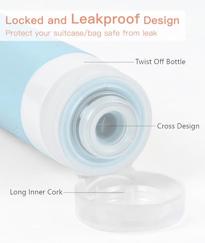 Quatish Leakproof Travel Bottles 6 Pack - TSA Approved 3 oz