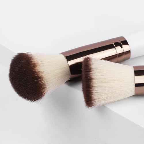 Real Perfection Makeup Brush Set 16 Pcs with 1 Eyebrow Razor Premium Synthetic Foundation Powder Concealers Eyeshadow Blush Makeup Brushes Make up Brushes Kit (White)