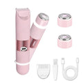 Electric Bikini Trimmer for Women, Electric Razors for Women Glow Aura Womens Shaver, Quiet Dual Head Waterproof Cordless Rechargeable Painless Trimmer for Underarms, Legs, Body (Pink)