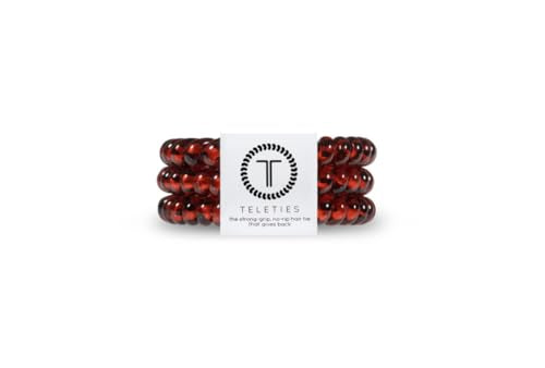 Teleties Spiral Hair Coils - Phone Cord Hair Ties (3 Pack, Small)