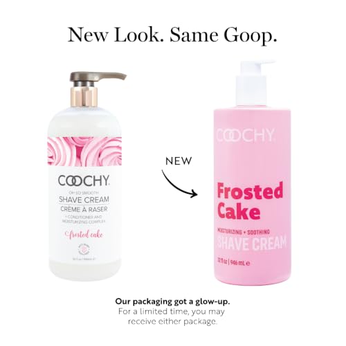 Coochy 32 oz Moisturizing Shave Cream for Sensitive Areas - Frosted Cake Scent