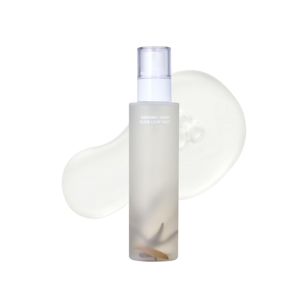 Whamisa Organic Herb Olive Leaf Mist, Facial Mist Spray, Waterless Formula, Fermented Postbiotics, Hydration, Portable (100ml)