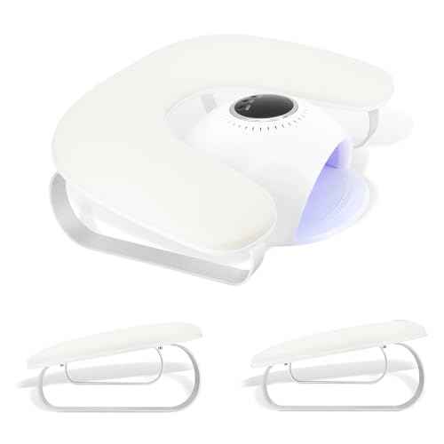 U Shaped Arm Rest for Nails Tech,Cleanable Leather Manicure Nail Hand Rest Stand,Nail Armrest Pillow for Acrylic Nails Salon Tool,Aluminum Alloy Holder,Non-slip Pads