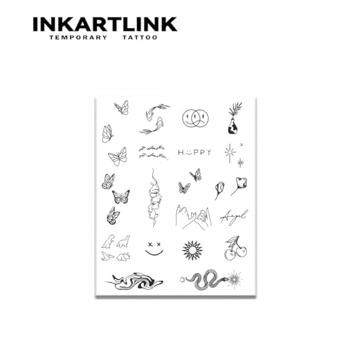 INKARTLINK Semi-Permanent Temporary Tattoos - 2 Sheets, Waterproof, 1-2 Weeks