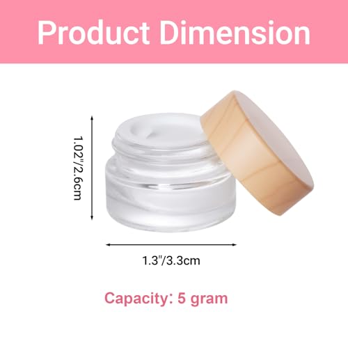 6-Pack 5ml Glass Travel Lotion Jars with Lids