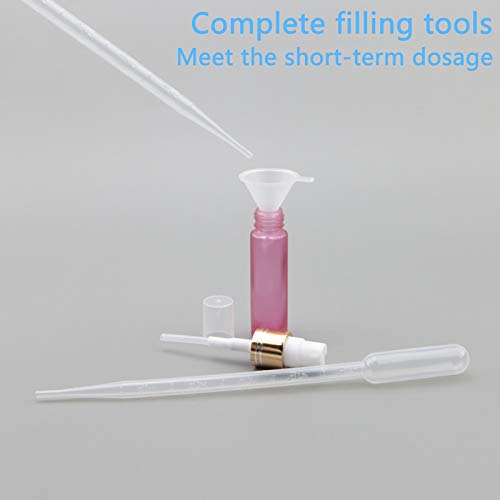 10Pcs Glass Spray Bottles, 10ml (1/3oz) Matte Pink Sprayer Bottle with Funnels Droppers, Fine Mist Sprayer Atomizer Vials for Essential Oils Perfume Cosmetic Liquid