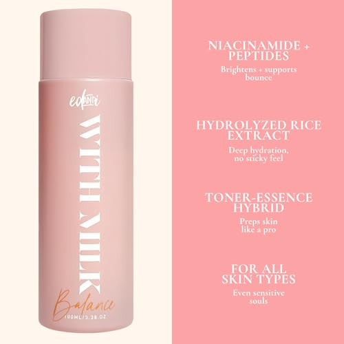 ed&i Toner for Face with Milk Active Essence ? Hydrating Milky Facial Toner for Women, Lightweight Skincare for Delicate Skin ? Gentle, Nourishing Milk Formula ? 3.4 fl oz