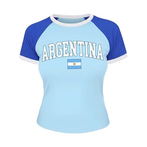 Soccer Cup Jersey Women's Crop Top Slim Fit Tee