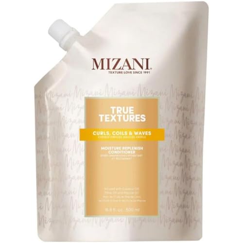 Mizani True Textures Moisture Replenish Conditioner - Deep Conditioner for Curly Hair with Coconut Oil & Olive Oil, Anti Frizz, Silicone-Free, Paraben-Free