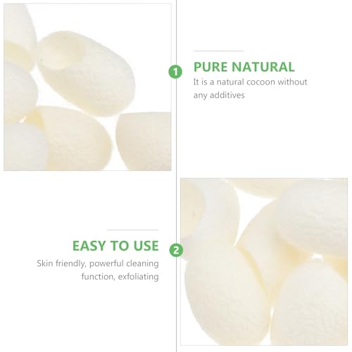 Minkissy 100 Pcs Natural Silkworm Cocoons for Facial Exfoliation & Cleansing