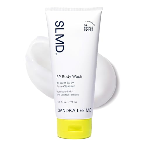 SLMD by Dr. Pimple Popper BP Body Wash ? 5% Benzoyl Peroxide Exfoliating Cleanser for Clearer, Smoother-Looking Skin ? 6 fl. oz Skincare