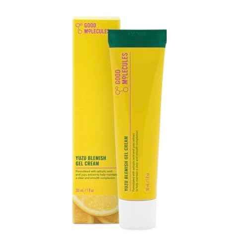 Good Molecules Yuzu Blemish Gel Cream - Lightweight Gel Moisturizer with Salicylic Acid, BHA and Natural Extracts to Target Acne, Even Skin Tone, and Texture - Skin Care for Face
