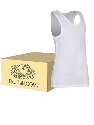 Fruit of the Loom Boys' Cotton Tank Top Undershirt (Multipack), Boys-120-White, X-Small