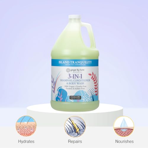 Ginger Lily Farms 3-in-1 Shampoo Conditioner Body Wash, 1 Gallon